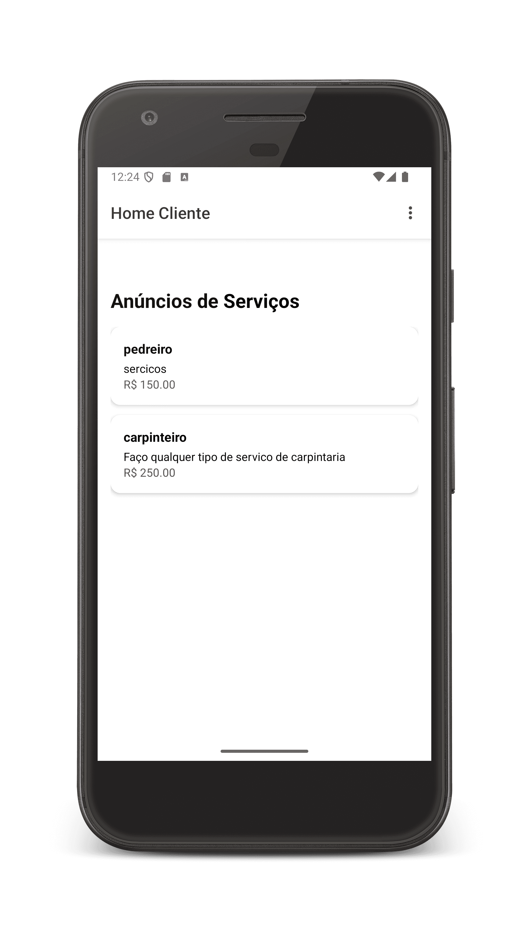Imagem 2 do projeto Serviço-On com React Native e Firebase